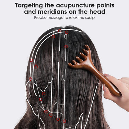 Wooden Meridian Massage Comb